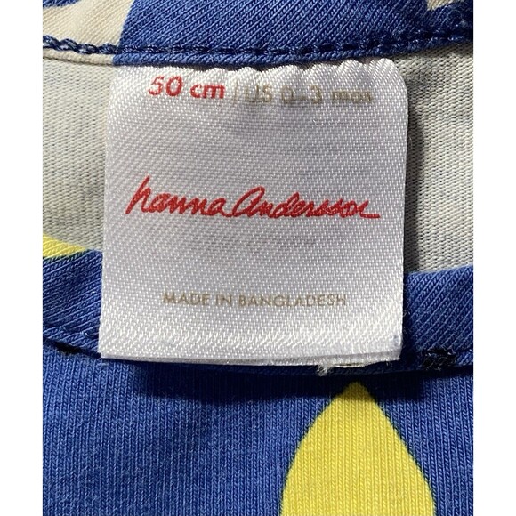 Hanna Andersson Baby Dress 0-3 Months Blue Hearts Infant Newborn Skater Dress - Picture 3 of 5